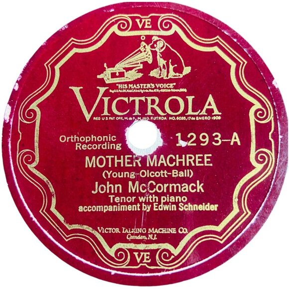 John McCormack - Mother Machree / I Hear You Calling Me - 1293 Victrola 78rpm - Picture 2 of 4